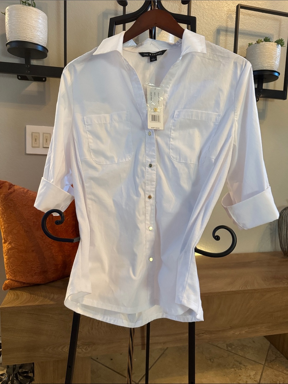 Zac & Rachel White Women's Button-Front Blouse